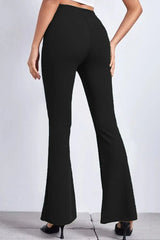 High Rise Flare Pants - Trendsi - Flyclothing LLC