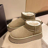 Fleece Lined Chunky Platform Mini Boots - Trendsi