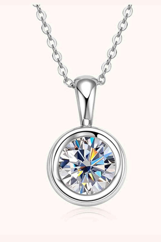 2 Carat Moissanite 925 Sterling Silver Necklace - Trendsi
