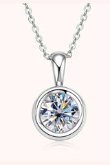 2 Carat Moissanite 925 Sterling Silver Necklace - Trendsi
