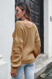 V-Neck Drop Shoulder Sweater - Trendsi - Flyclothing LLC