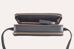 Kiko Leather Zip Around Crossbody Pebble - Kiko