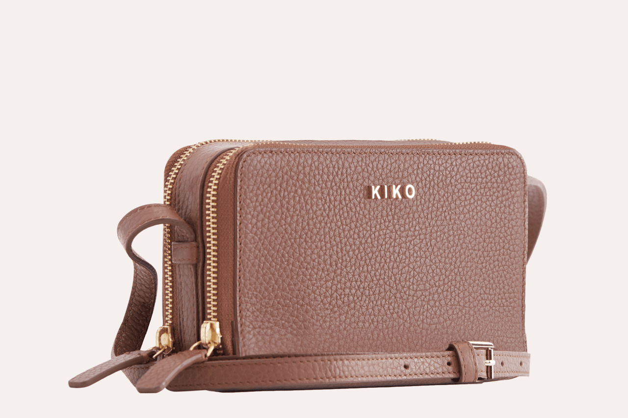 Kiko Leather Zip Around Crossbody Pebble - Kiko