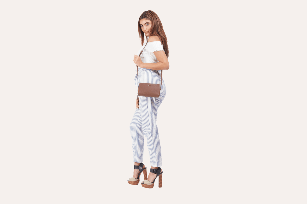 Kiko Leather Zip Around Crossbody Pebble - Kiko