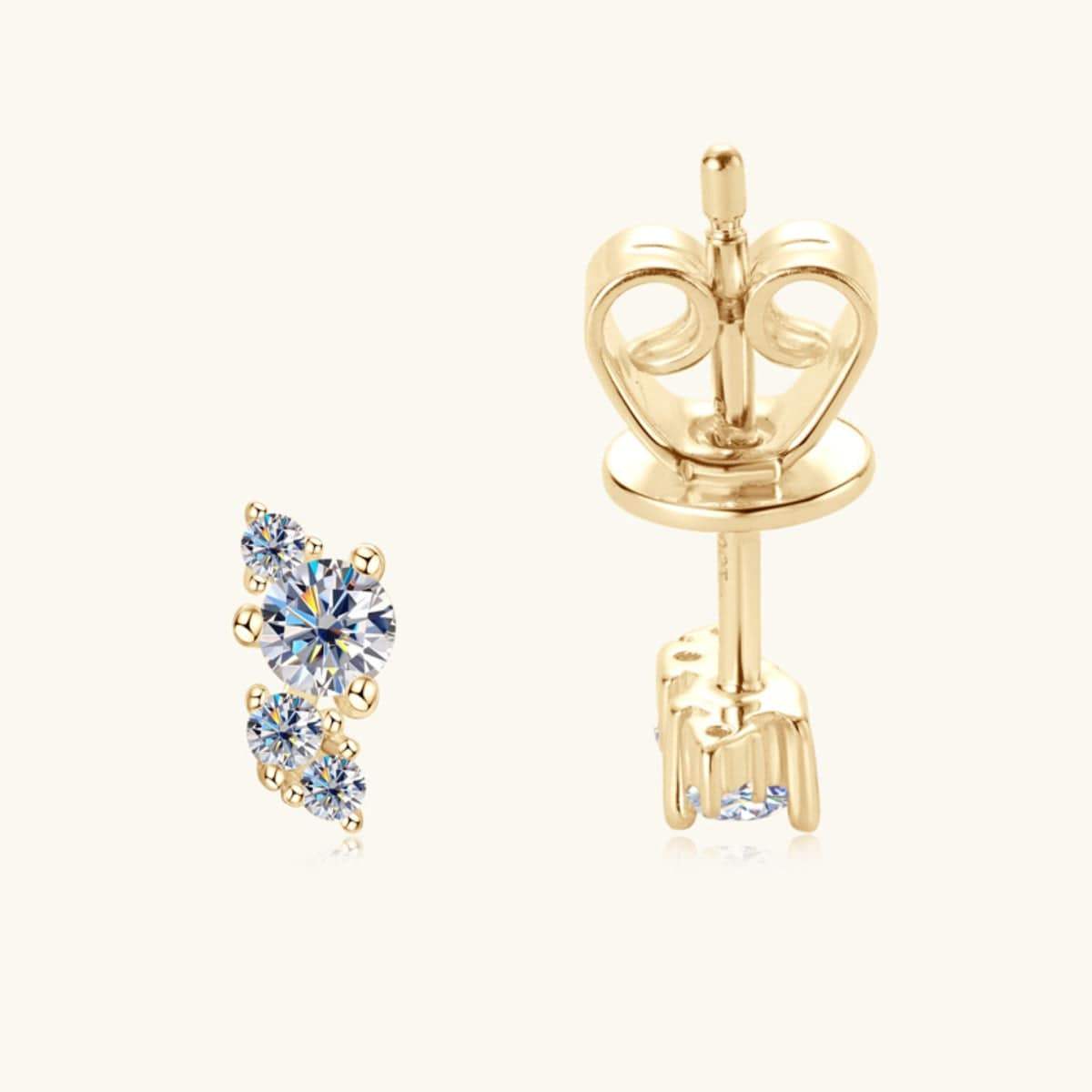 925 Sterling Silver Moissanite Stud Earrings - Trendsi - Flyclothing LLC