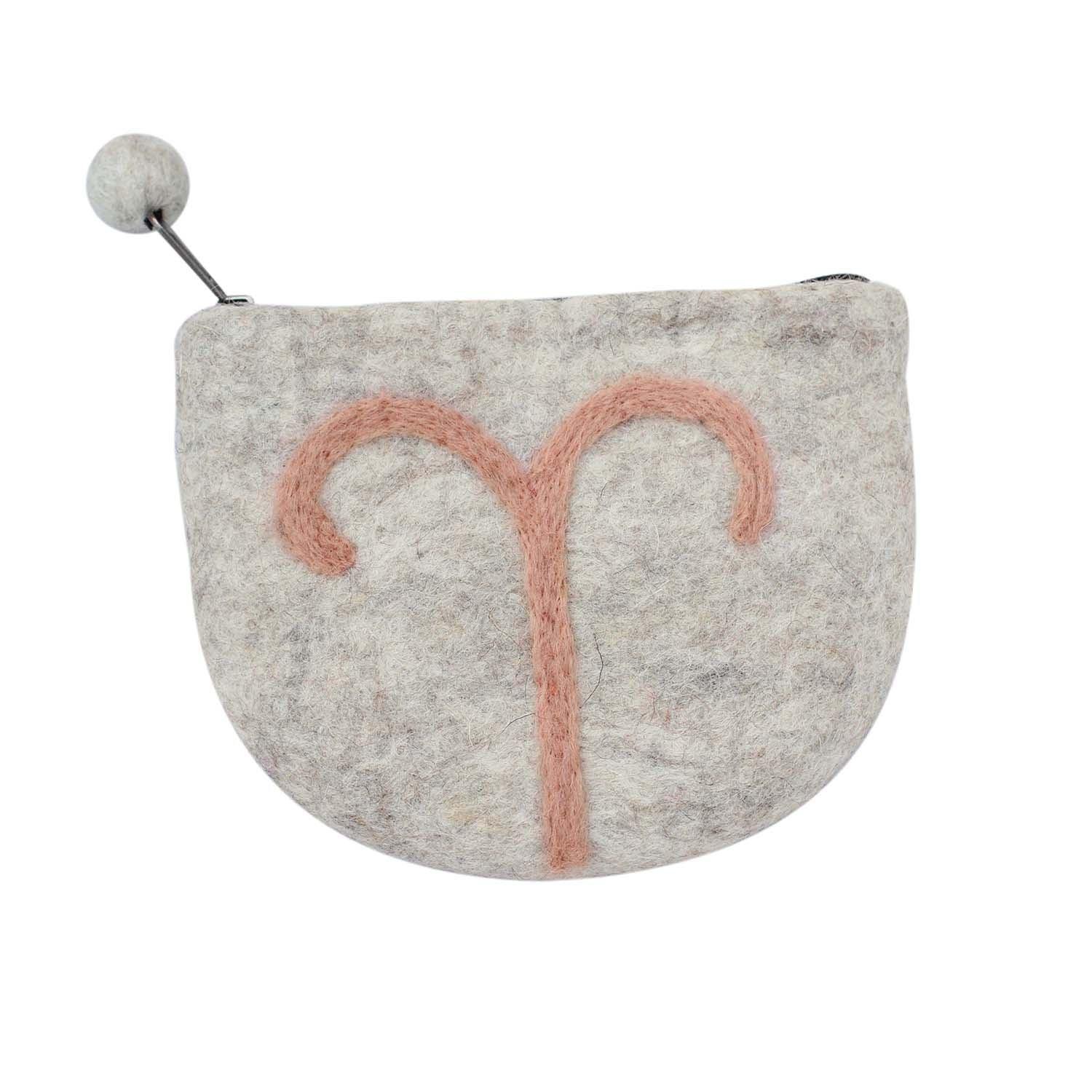 Felt Aries Zodiac Coin Purse - Global Groove - Global Groove