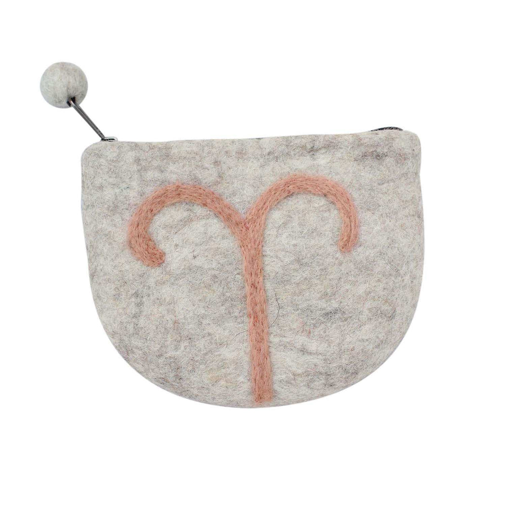 Felt Aries Zodiac Coin Purse - Global Groove - Global Groove - Flyclothing LLC