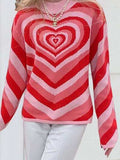 Heart Mock Neck Long Sleeve Sweater - Trendsi - Flyclothing LLC