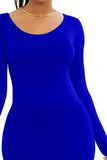 Round Neck Long Sleeve Maxi Wrap Dress - Trendsi - Flyclothing LLC