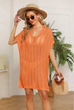 Openwork Side Slit Knit Dress - Trendsi - Flyclothing LLC