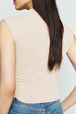 Mock Neck Ruched Cropped Tank - Trendsi - Flyclothing LLC