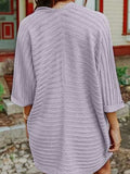 Striped Open Front Knit Cardigan - Trendsi - Flyclothing LLC
