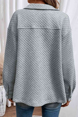 Button Down Collared Jacket - Trendsi - Flyclothing LLC