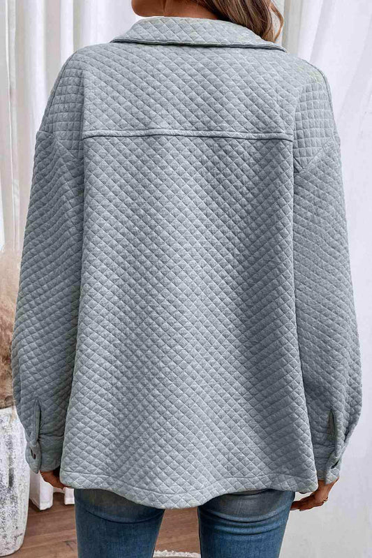 Button Down Collared Jacket - Trendsi - Flyclothing LLC