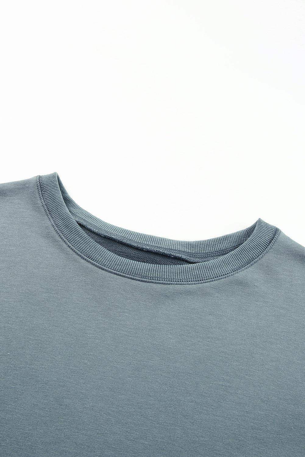 Side Slit Drop Shoulder Sweatshirt - Trendsi - Flyclothing LLC