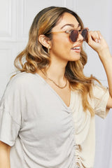Round Full Rim Polycarbonate Frame Sunglasses - Trendsi - Flyclothing LLC