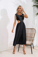 Cutout Ruched Round Neck Tank Dress - Trendsi - Flyclothing LLC