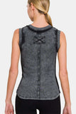 Zenana Washed Ribbed Round Neck Slim Tank - Trendsi - Flyclothing LLC