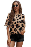 Animal Print Dropped Shoulder Round Neck T-Shirt - Trendsi - Flyclothing LLC