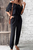 Off-Shoulder Jumpsuit with Pockets - Trendsi - Flyclothing LLC