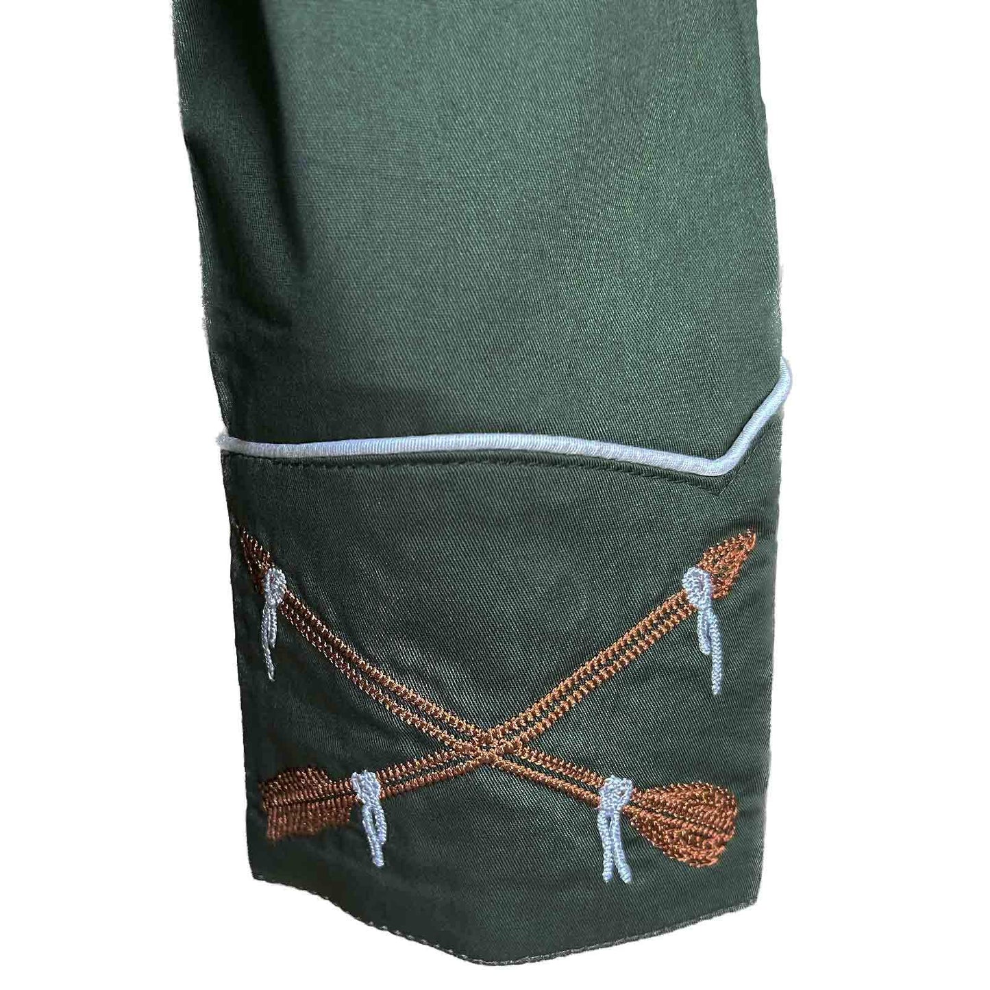 Rockmount Clothing Women’s Vintage Green Steer Skull & Arrow Chain Stitch Embroidery Western Shirt - Rockmount Clothing - Flyclothing LLC