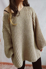 Boat Neck Dropped Shoulder Mini Sweater Dress - Trendsi