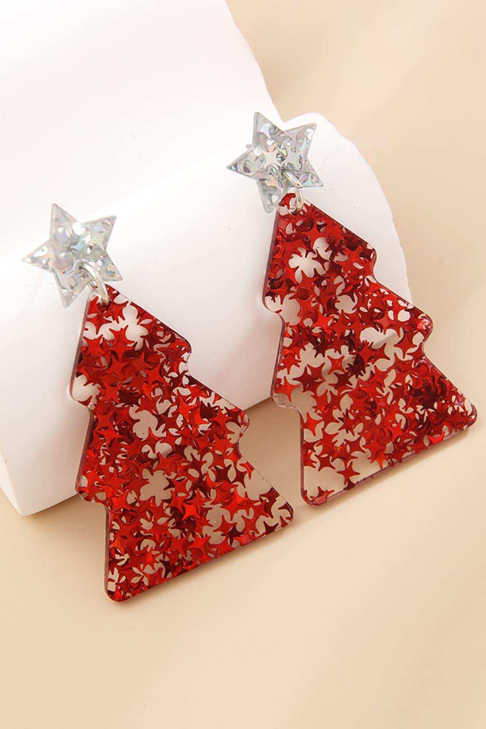 Christmas Tree Acrylic Earrings - Trendsi - Flyclothing LLC