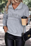 LOS ANGELES CALIFORNIA Graphic Quarter-Snap Sweatshirt - Trendsi