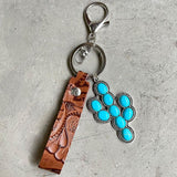 Turquoise Genuine Leather Key Chain - Flyclothing LLC