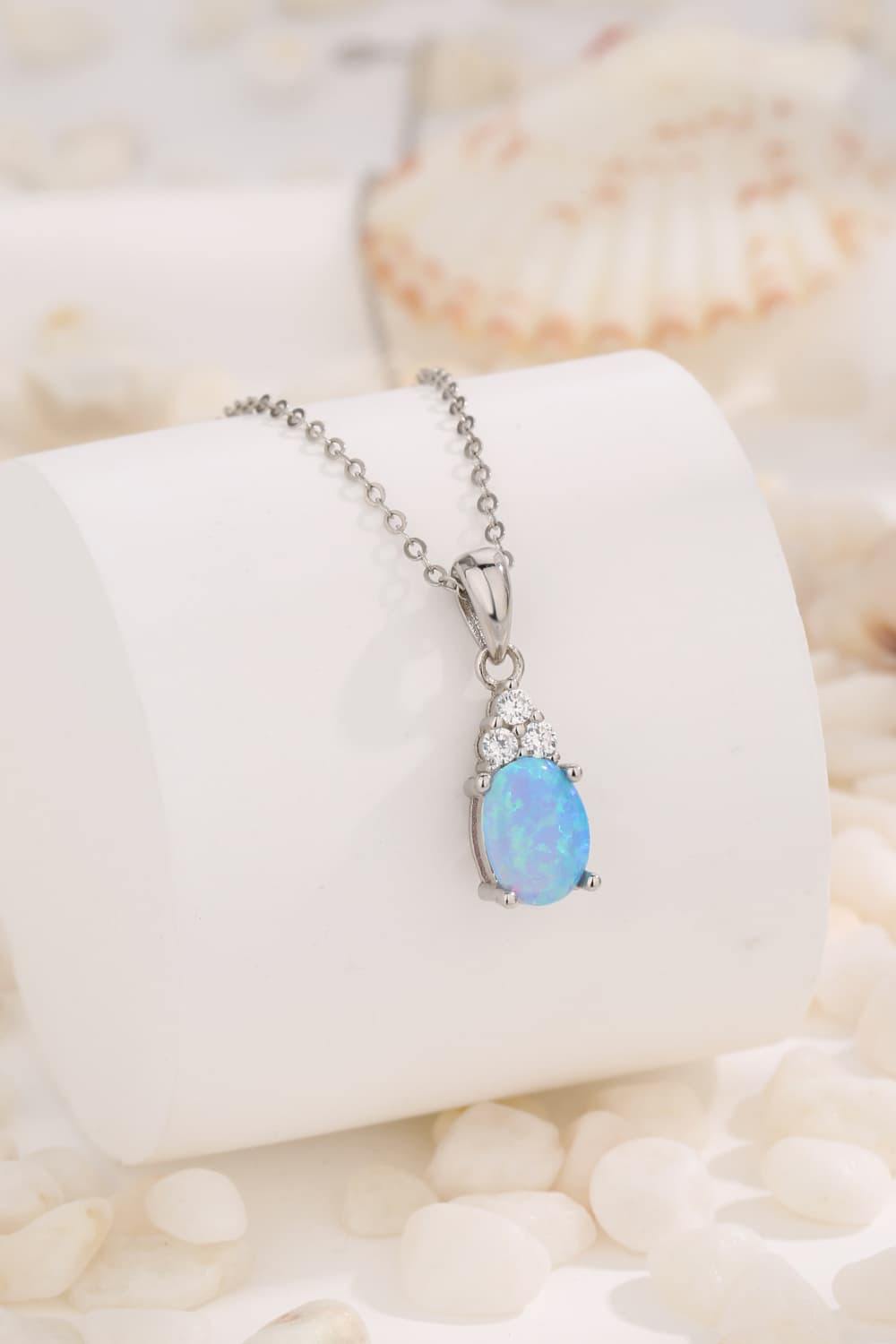 Find Your Center Opal Pendant Necklace - Trendsi