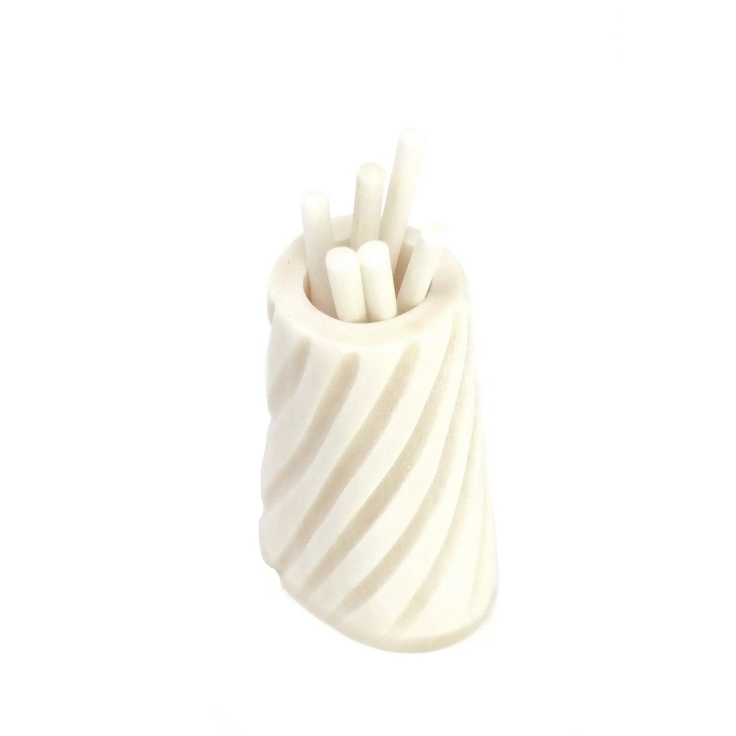 Hand-caved Cocktail Picks & Jar in Natural Bone - Jedando - Flyclothing LLC