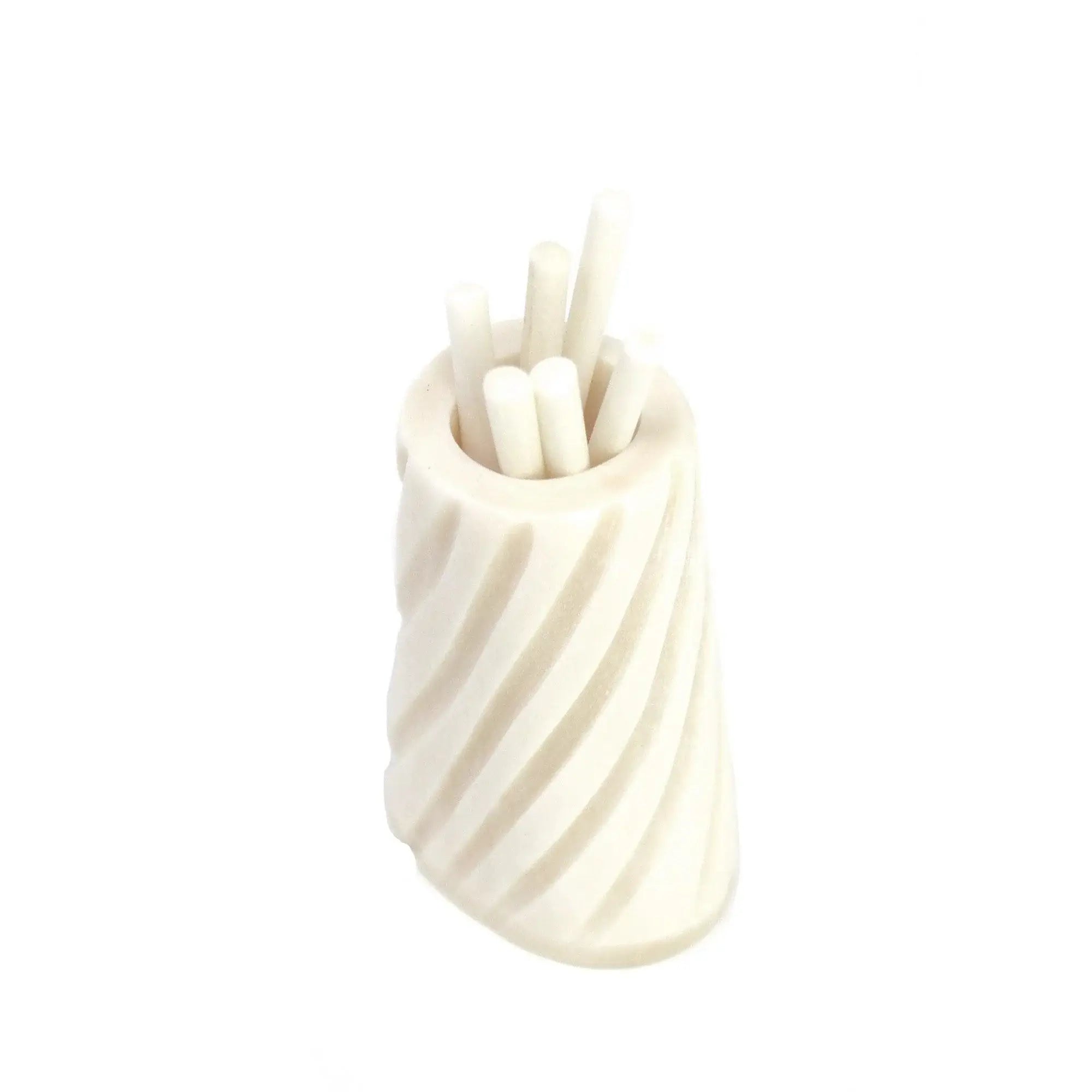 Hand-caved Cocktail Picks & Jar in Natural Bone - Jedando - Flyclothing LLC
