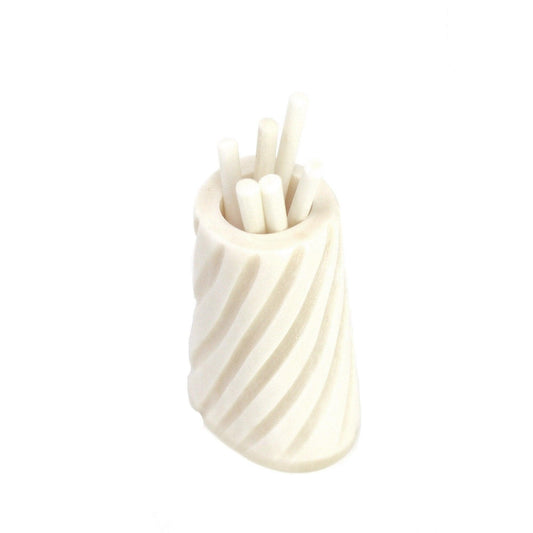 Hand-caved Cocktail Picks & Jar in Natural Bone - Jedando