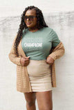 Simply Love Full Size CHAMPAGNE VIBES Round Neck T-Shirt - Trendsi - Flyclothing LLC