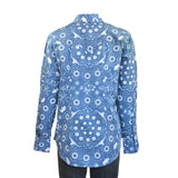 Rockmount Clothing Women's Blue Bison Bandana Print Western Shirt - Rockmount Clothing - Flyclothing LLC