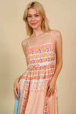 Printed Spaghetti Strap Smocked Midi Dress - Trendsi - Flyclothing LLC