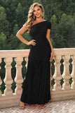 One-Shoulder Ruched Maxi Dress - Trendsi - Flyclothing LLC