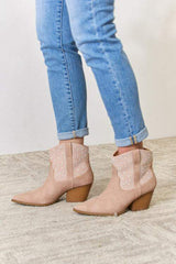 East Lion Corp Rhinestone Ankle Cowgirl Booties - Trendsi - Flyclothing LLC