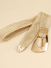 Irregular Buckle Braid Belt - Trendsi
