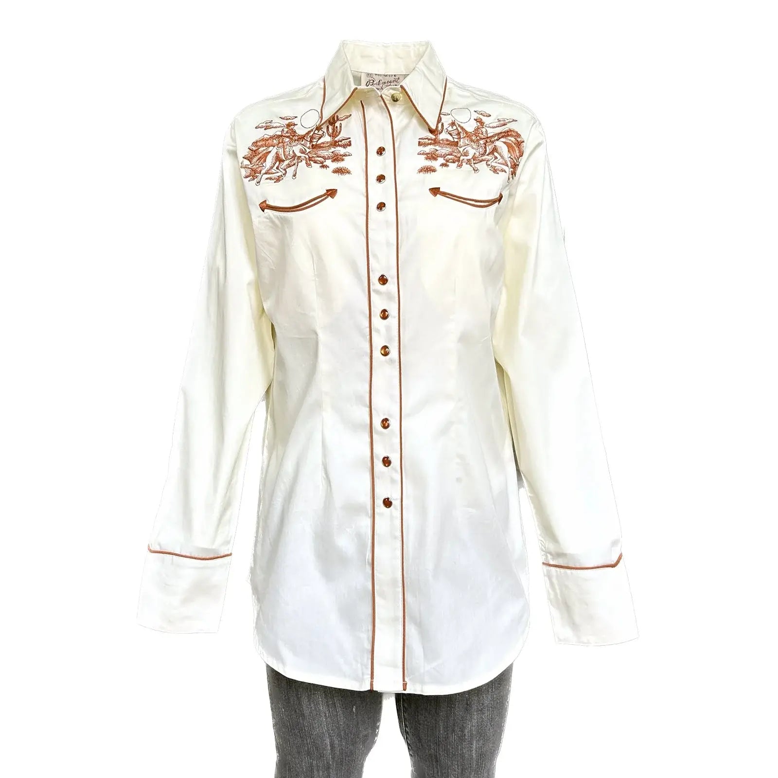 Rockmount Clothing Women's Ivory Vintage Rider Western Embroidery - Rockmount Clothing - Flyclothing LLC