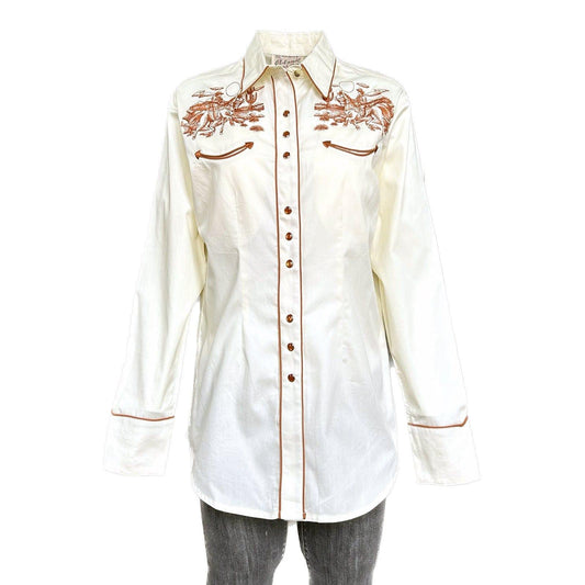 Rockmount Clothing Women's Ivory Vintage Rider Western Embroidery - Rockmount Clothing