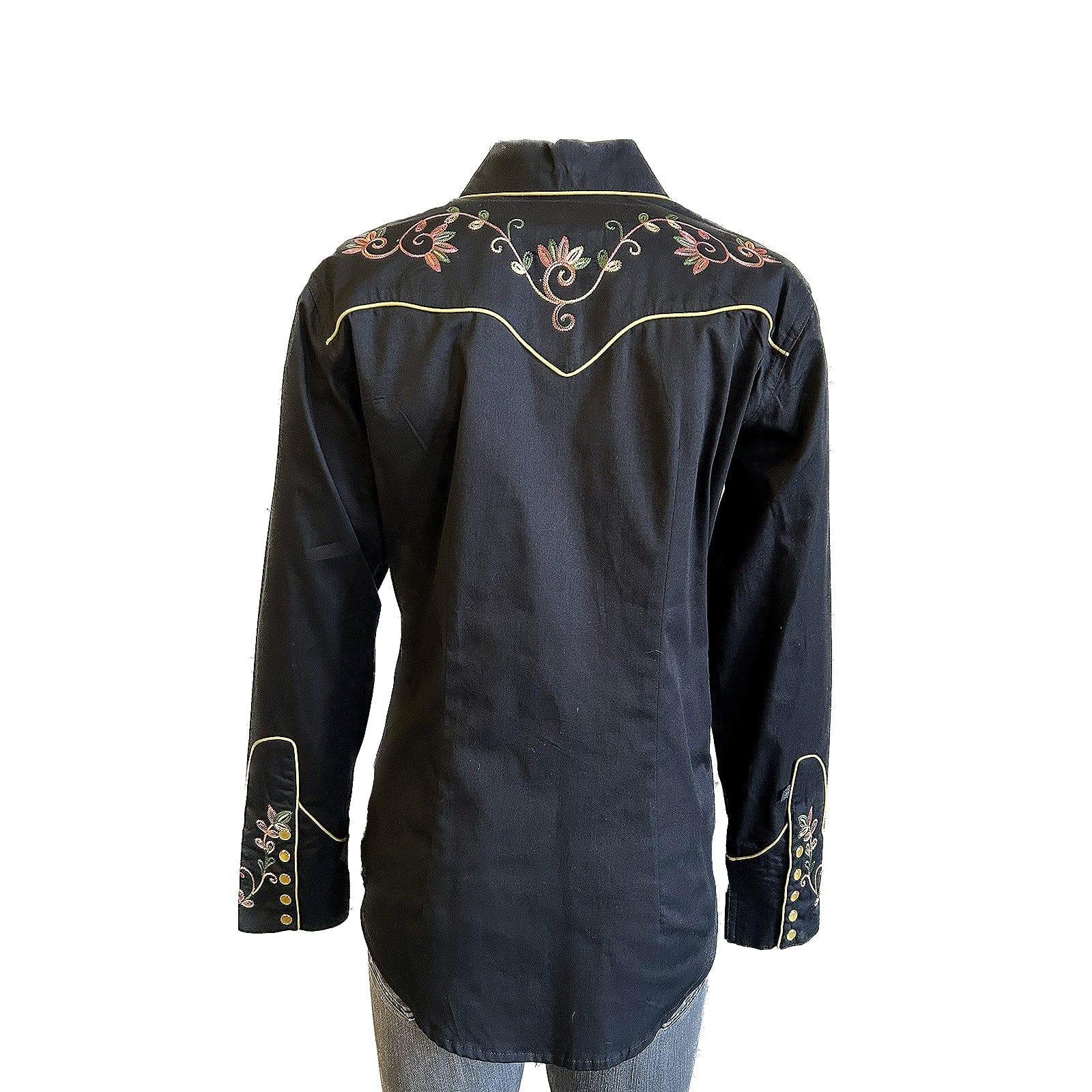 Rockmount Clothing Women's Black Vintage Varigated Floral Embroidery - Rockmount Clothing