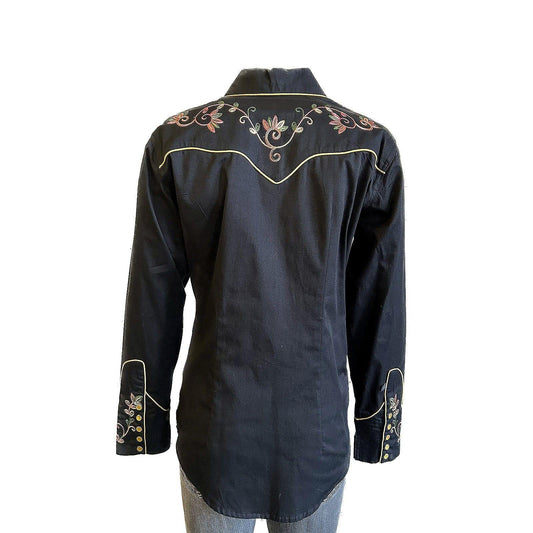 Rockmount Clothing Women's Black Vintage Varigated Floral Embroidery - Rockmount Clothing