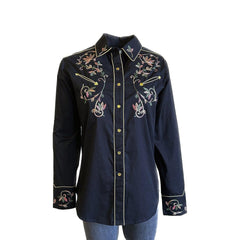 Rockmount Clothing Women's Black Vintage Varigated Floral Embroidery - Rockmount Clothing