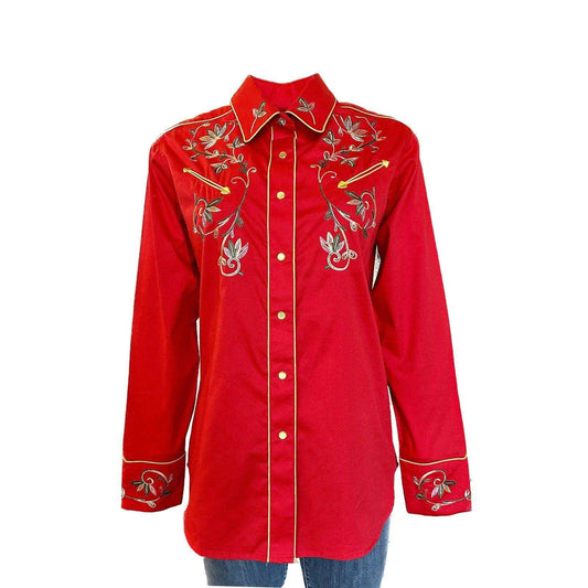 Rockmount Clothing Women's Red Vintage Variegated Floral Embroidery - Rockmount Clothing - Flyclothing LLC