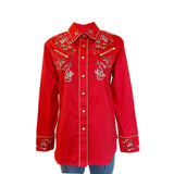 Rockmount Clothing Women's Red Vintage Variegated Floral Embroidery - Rockmount Clothing