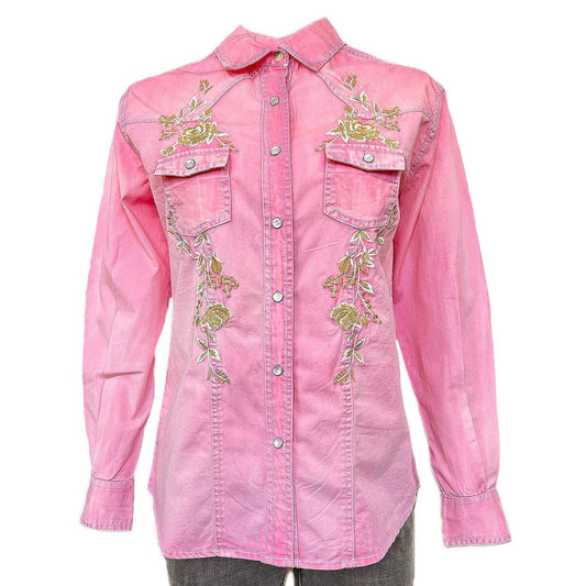 Rockmount Clothing Women's Soft Pink Floral Embroidered Western Shirt - Rockmount Clothing - Flyclothing LLC