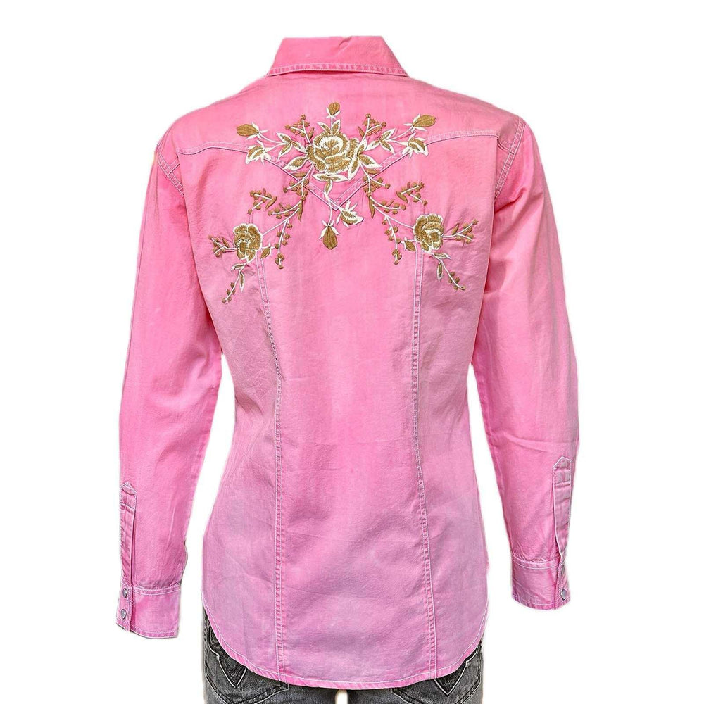 Rockmount Clothing Women's Soft Pink Floral Embroidered Western Shirt - Rockmount Clothing - Flyclothing LLC
