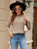Round Neck Raglan Sleeve Sweater - Trendsi