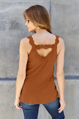 Basic Bae Full Size Lace Detail V-Neck Cutout Cami - Trendsi - Flyclothing LLC